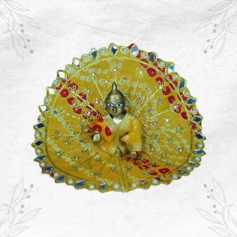 Traditional Yellow and Red Outfit for Little Krishna Ji Size-3
