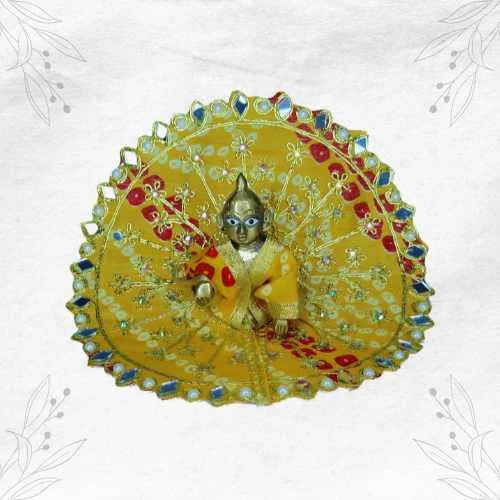 Traditional Yellow and Red Outfit for Little Krishna Ji Size-3