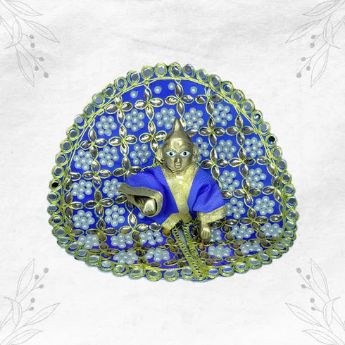 Radiant Blue Moti Dress for Bal Gopal Size-3