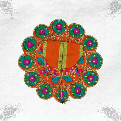 Timeless Orange Designer Outfit for Laddu Gopal Ji Size-3