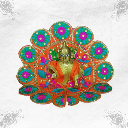 Timeless Orange Designer Outfit for Laddu Gopal Ji Size-3