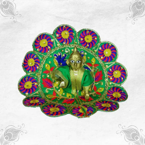 Timeless Green Designer Dress for Laddu Gopal Ji Size-3