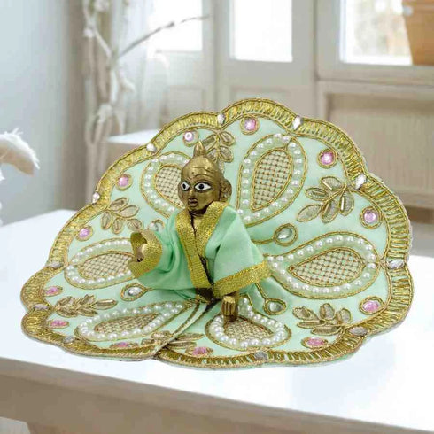Beautiful Light Green Designer Poshak for Kanha Ji Size-3