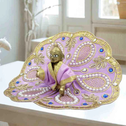 Beautiful Light Blue Designer Poshak for Kanha Ji Size-3