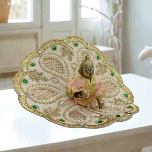 Beautiful Light Pink Designer Poshak for Kanha Ji Size-4