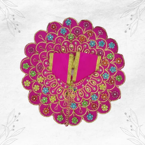 Bright Pink Dress with Embroidery for Krishna Ji Size-4