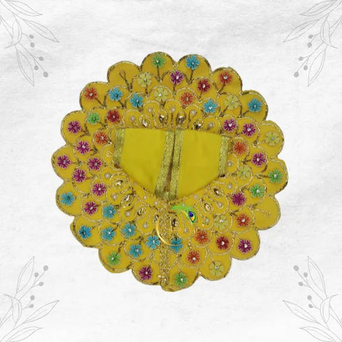 Vibrant Yellow Outfit with Elegant Embroidery for Little Krishna Size-4