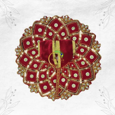 Red Velvet Laddu Gopal Dress S40P803 Size-4