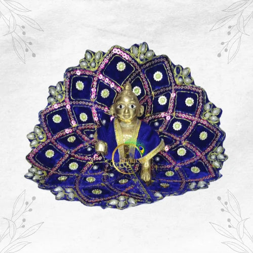Traditional Velvet Dress in Royal Blue for Laddu Gopal Ji S40P804- Size-4