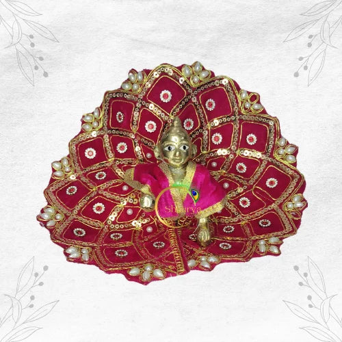 Red Velvet Laddu Gopal Dress S40P803 Size-4