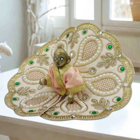 Beautiful Light Pink Designer Poshak for Kanha Ji Size-4
