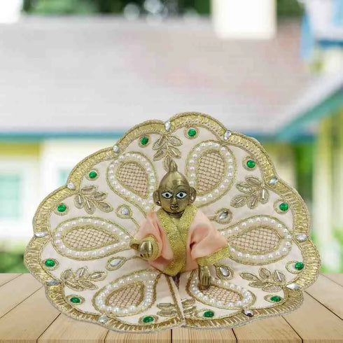 Beautiful Light Pink Designer Poshak for Kanha Ji Size-4