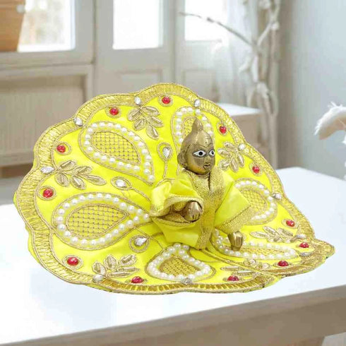 Beautiful Yellow Designer Poshak for Kanha Ji Size-3
