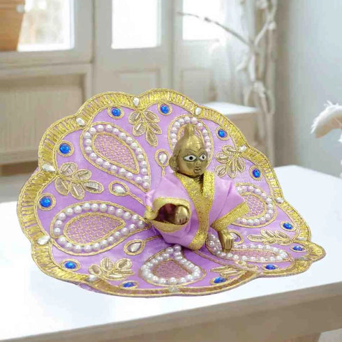 Beautiful Light Blue Designer Poshak for Kanha Ji Size-4