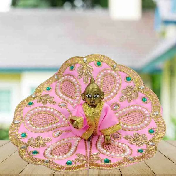 Beautiful Pink Designer Poshak for Kanha Ji Size-4