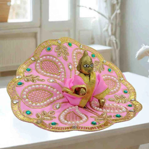 Beautiful Pink Designer Poshak for Kanha Ji Size-4