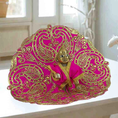 Elegant Pink & Gold Laddu Gopal Dress Size-4