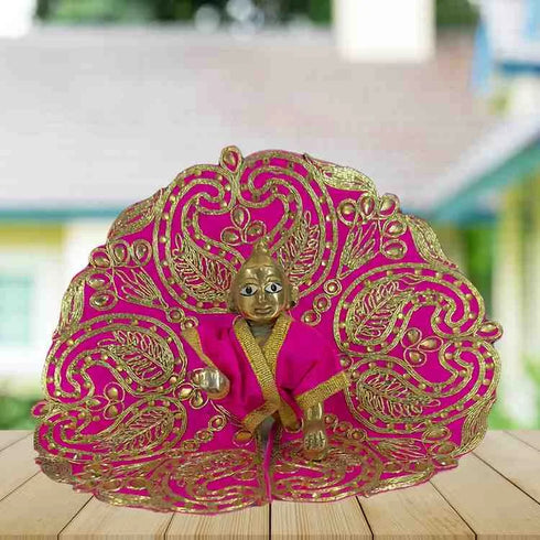 Elegant Pink & Gold Laddu Gopal Dress Size-4