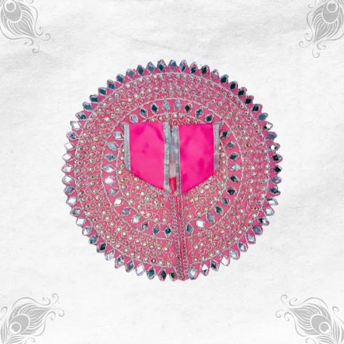 Beautiful Pink Dress with Sparkling Mirror Work for Bal Gopal Ji Size-5