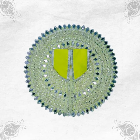 Graceful Mirror Work Poshak in Light Green for Bal Gopal Ji Size-5