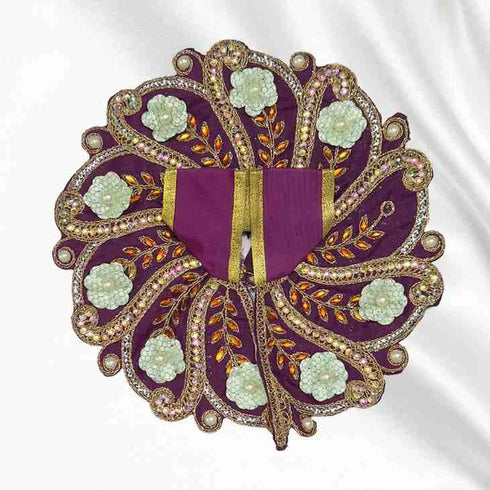 Royal Purple Floral Laddu Gopal Dress Set Size-5