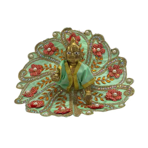 Graceful Green Floral Laddu Gopal Dress Set Size-5