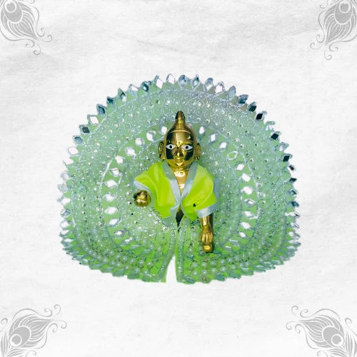 Trendy Light Green Dress with Sparkling Mirror Work for Little Krishna Size-5