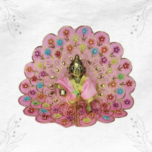 Divine Soft Pink Poshak for Little Krishna Ji Size-4