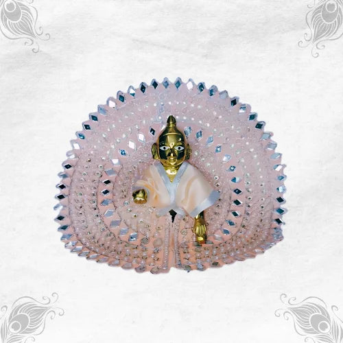 Soft Light Orange Outfit with Delicate Mirror Work for Bal Gopal Ji Size-5