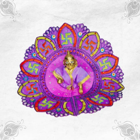 Purple Poshak with Swastik for Laddu Gopal Size-6