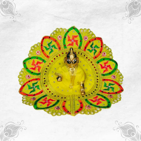 Trendy Yellow Swastik Dress for Kanha Ji – Pure & Peaceful Size-6