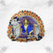 Blue And Orange Poshak with Cow Pattern for Laddu Gopal Ji Size-5