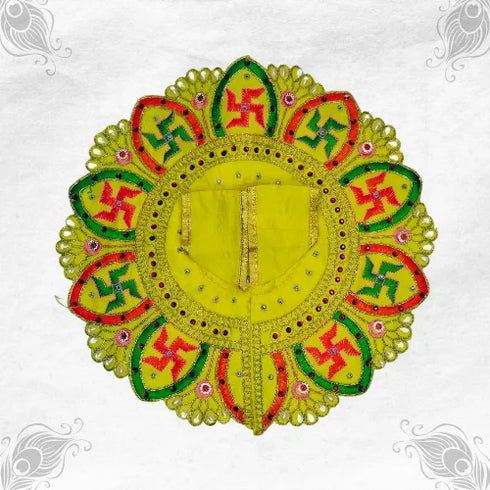 Trendy Yellow Swastik Dress for Kanha Ji – Pure & Peaceful Size-6