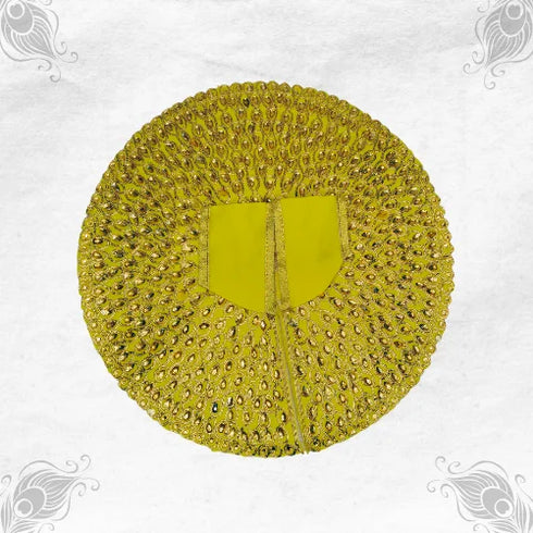 Radiant Yellow Dress with Beautiful Embroidery for Laddu Gopal Ji Size-6
