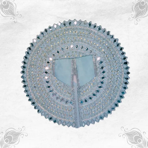 Charming Light Blue Vastra with Shiny Mirror Work for Thakur Ji Size-6