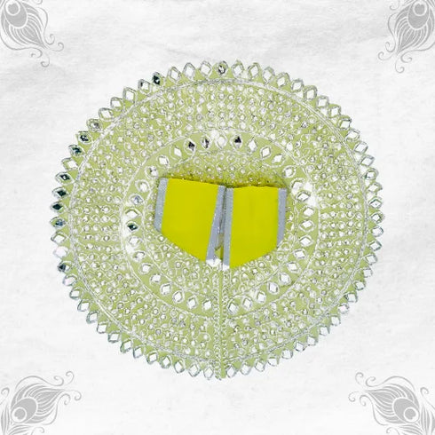 Soft Sea Green Vastra with Beautiful Mirror Work for Thakur Ji Size-6