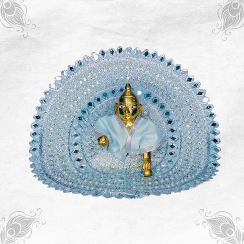 Charming Light Blue Vastra with Shiny Mirror Work for Thakur Ji Size-6