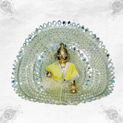 Soft Sea Green Vastra with Beautiful Mirror Work for Thakur Ji Size-6