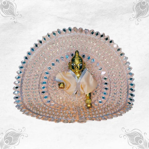 Graceful Light Color Dress with Mirror Work for Laddu Gopal Ji Size-6