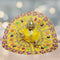 Ladoo Gopal Designer Yellow Stone Work Dress (Handcrafted Poshak) Size-6