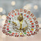 Laddu Gopal Ji White Designer Dress with Multicolor Stone and Golden Border Size-6