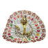 Laddu Gopal Ji White Designer Dress with Multicolor Stone and Golden Border Size-6