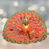 Stylish Orange Designer Laddu Gopal Dress with Stone and Gota Work Size-6