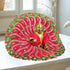 Laddu Gopal Fancy Designer Poshak – Red Peacock Style Dress with Stone Work Size-6