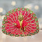 Laddu Gopal Fancy Designer Poshak – Red Peacock Style Dress with Stone Work Size-6