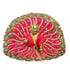 Laddu Gopal Fancy Designer Poshak – Red Peacock Style Dress with Stone Work Size-6