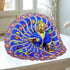 Laddu Gopal Fancy Designer Poshak – Royal Blue Peacock Style Dress with Stone and Lace Work Size-6