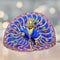 Laddu Gopal Fancy Designer Poshak – Royal Blue Peacock Style Dress with Stone and Lace Work Size-6