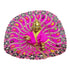 Laddu Gopal Fancy Designer Poshak – Pink Peacock Style Dress with Colorful Stone and Golden Lace Work Size-6
