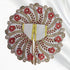 Laddu Gopal Fancy Designer Poshak – White and Red Floral Peacock Style Dress with Pearl and Stone Work Size-6